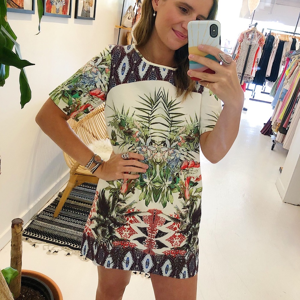 Zara Structured Boho Shift Dress